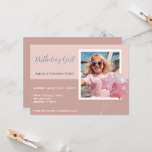 Modern Birthday Party Photo Invitation