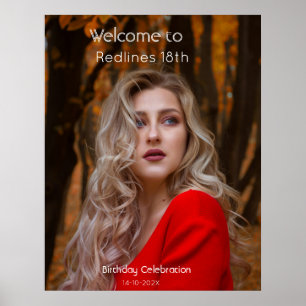 Modern Birthday Party Photo Welcome Elegant Script Poster
