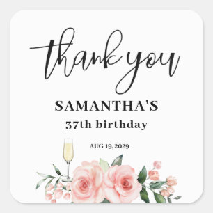 Modern Birthday Party   Square Sticker
