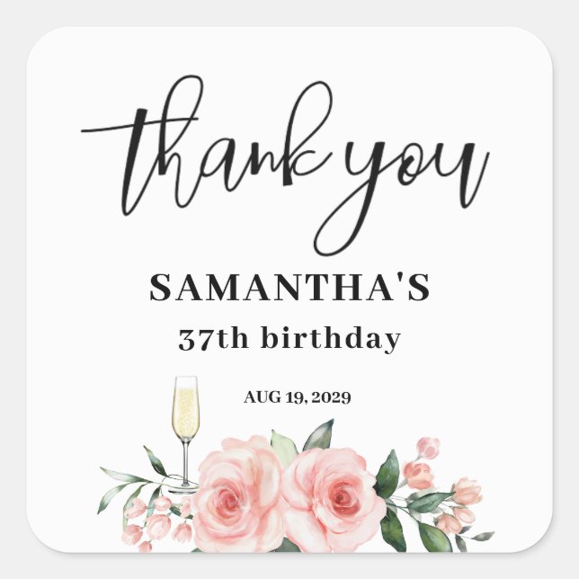 Modern Birthday Party   Square Sticker (Front)