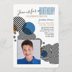 Modern Birthday Photo Invitation