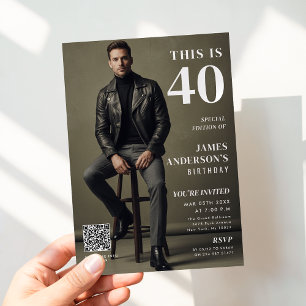 Modern Birthday Photo Magazine Cover Custom Card