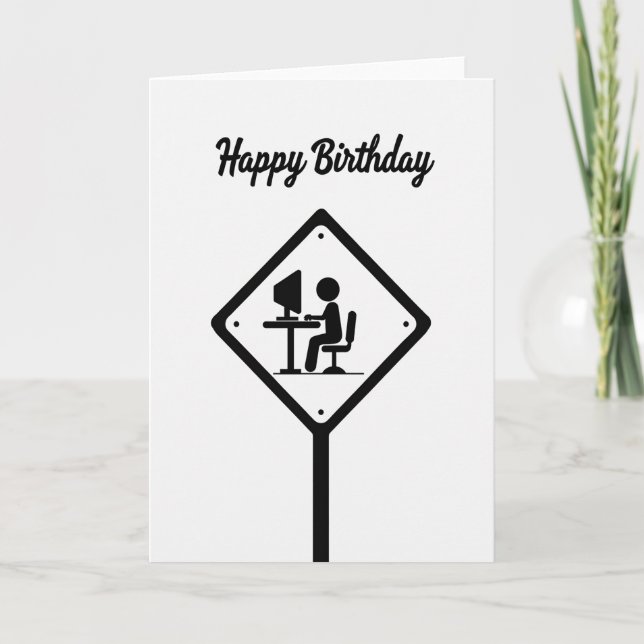 Modern Birthday Silhouette Card (Front)