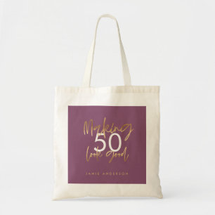 Modern birthday simple stylish elegant scrip tote  bag