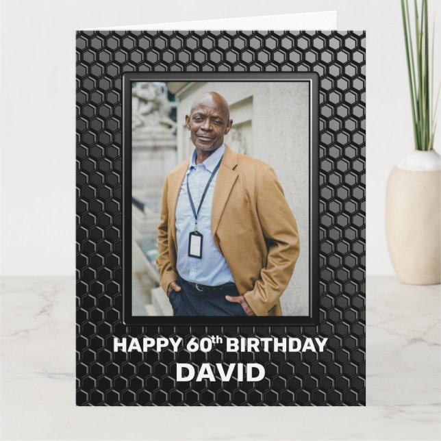 Modern Black 60th Birthday Card (Front)