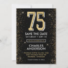 Modern Black 75th Birthday