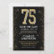 Modern Black 75th Birthday 