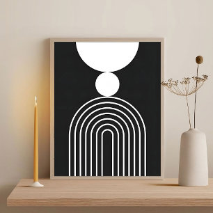 Modern Black Abstract Elegant Geometric Minimalist Poster