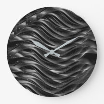 Modern Black Abstract Wave Wall Clock | Minimalist