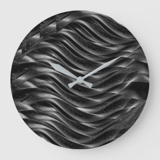 Modern Black Abstract Wave Wall Clock | Minimalist