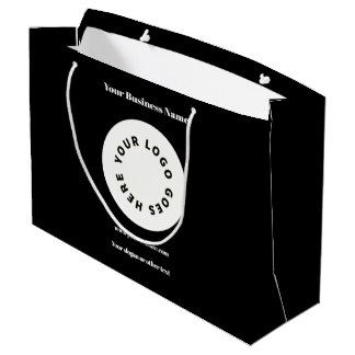 Modern Black Add Your Logo  Large Gift Bag