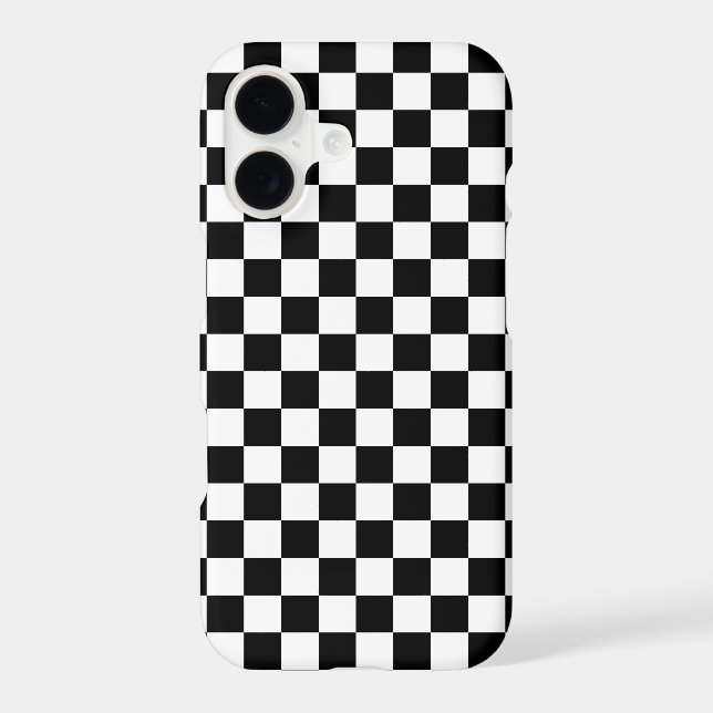 Modern Black and Classic White Square Box Pattern (Back)