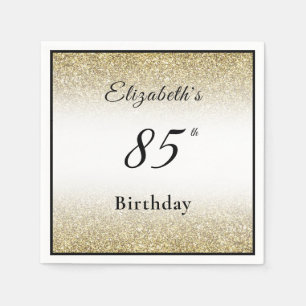 Modern Black and Gold 85th Birthday Party Custom  Napkin