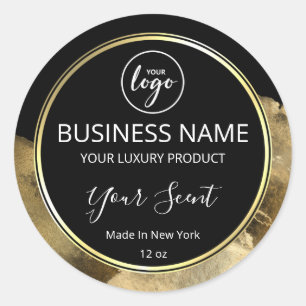 Modern Black And Gold Body Butter Labels