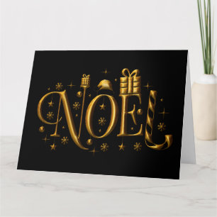 Modern Black and Gold Christmas Card