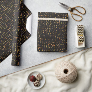 Modern Black and Gold Composition Notebook Pattern Wrapping Paper