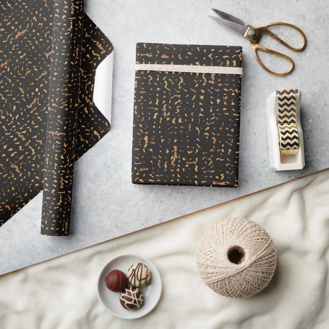 Modern Black and Gold Composition Notebook Pattern Wrapping Paper (Crafts)