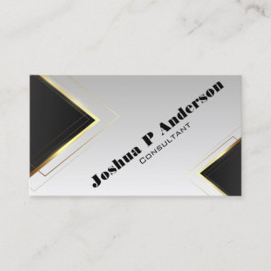 Modern Black and Gold Geometric Business Card