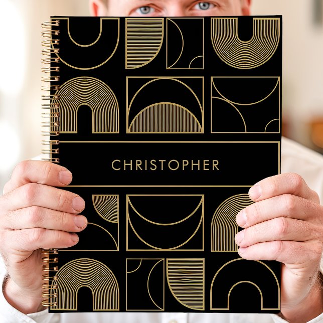 Modern Black and Gold Geometric Custom Name Planner (Creator Uploaded)