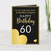 Modern Black and Gold Husband 60th Birthday