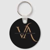 Modern Black and Gold Initials Elegant Monogrammed