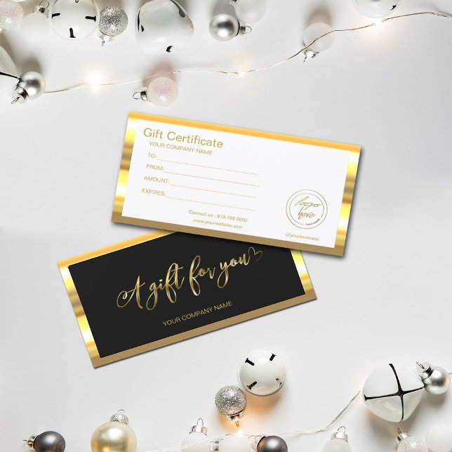 Modern Black And Gold | Logo Gift Certificate (Creator Uploaded)