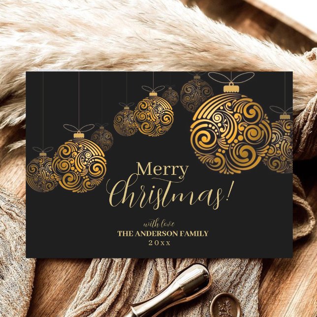  Modern Black and Gold Merry Christmas Card (Creator Uploaded)