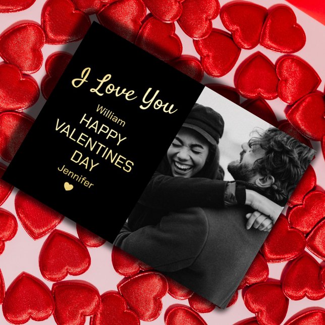 Modern Black And Gold Photo Valentines Day  (Creator Uploaded)