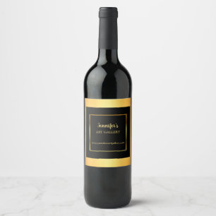 Modern black and gold professional promotional wine label