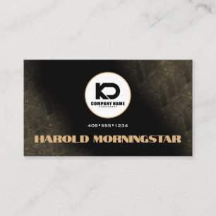 Modern Black and Gold Stone Qr and Logo Business Card