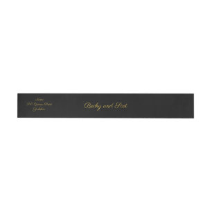 Modern Black and Gold Wedding Wraparound Labels