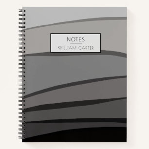 Modern Black and Grey Shades Custom Text Notebook