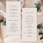 Modern Black and Ivory Minimalist Wedding Programme<br><div class="desc">Create your own personalised wedding programs featuring modern typography and minimalist design in black and ivory colour.</div>