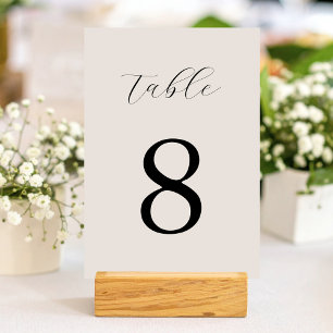Modern Black and Ivory Minimalist Wedding  Table Number