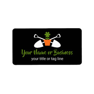 Modern Black and Lime Green Landscaping Label