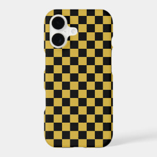 Modern Black and Metallic Gold Square Box Pattern