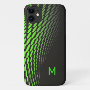 Modern Black and Neon Green Case-Mate iPhone Case