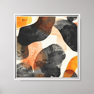 Modern Black and Orange Abstract Canvas Print