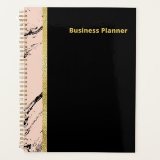 Modern black and pink marble business planner
