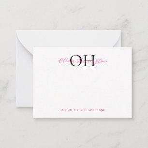 Modern Black and Pink Script Classic Typography Card