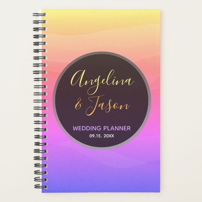 Modern Black And Pink Wedding Planner (Front)