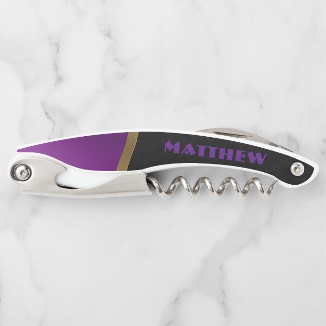 Modern Black and Purple Corkscrew (Front)