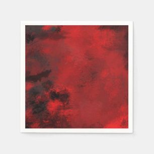 Modern Black and Red Artistic Abstract Napkin