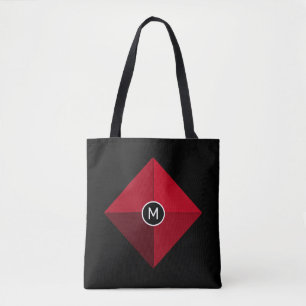 Modern Black and Red Tote Bag