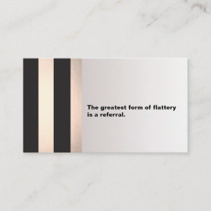 Modern Black and Rose Gold Customer Referral Card