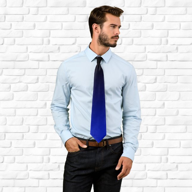 Modern Black and Sapphire Blue Gradient Tie (Modern Black and Sapphire Blue Gradient Neck Tie)