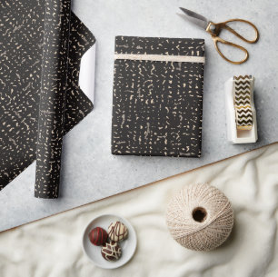 Modern Black and Silver Composition Book Pattern Wrapping Paper