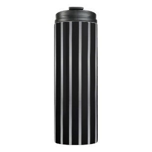 Modern Black and Sliver Stripe  Thermal Tumbler