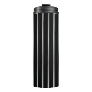 Modern Black and Sliver Stripe  Thermal Tumbler