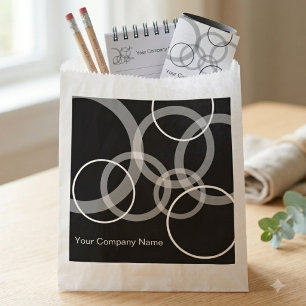 Modern Black and White Abstract Circle Pattern Favour Bags